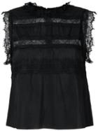 Talie Nk Lace Top, Women's, Size: 42, Black, Cotton