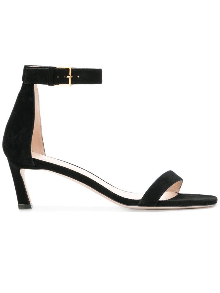 Stuart Weitzman Square Nudist Sandals - Black