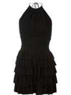 Balmain Halterneck Dress, Women's, Size: 40, Black, Cotton/viscose