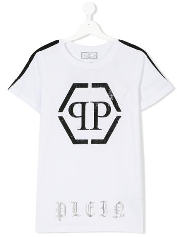 Philipp Plein Junior Teen Branded T-shirt - White