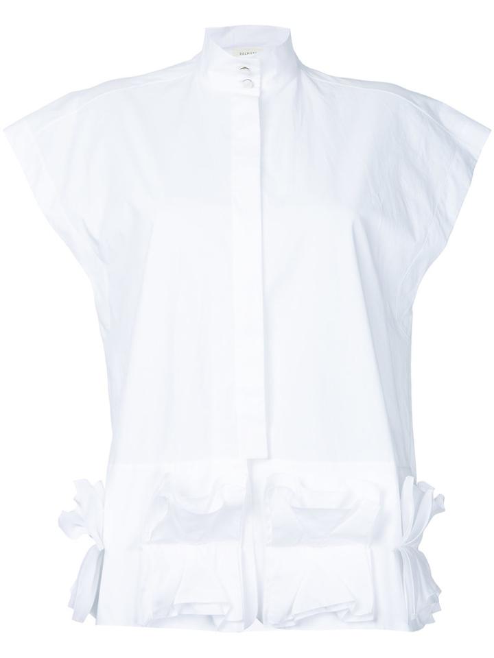 Delpozo - Frill-trim Shirt - Women - Cotton - 38, White, Cotton