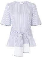 Victoria Victoria Beckham Striped Wrap Blouse - White