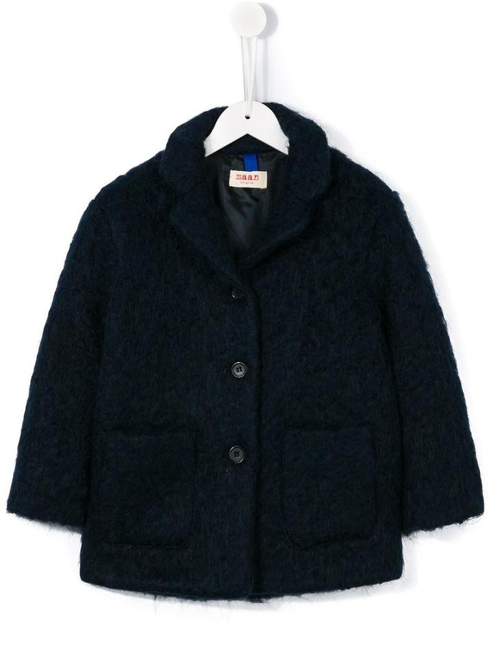 Maan Single Breasted Coat, Girl's, Size: 8 Yrs, Blue