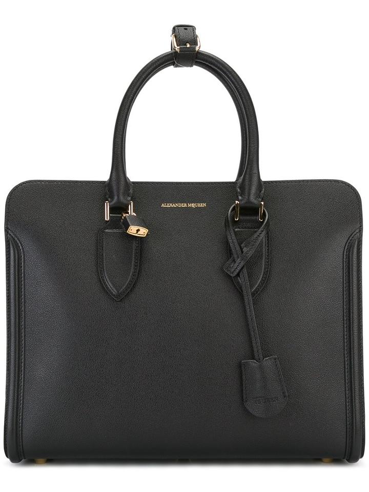 Alexander Mcqueen Heroine Open Tote, Black, Calf Leather