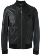 Philipp Plein Leather Bomber Jacket