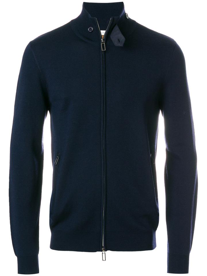 Paolo Pecora Zipped Front Cardigan - Blue