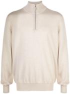 Brunello Cucinelli Half-zip Cashmere Sweater - Neutrals