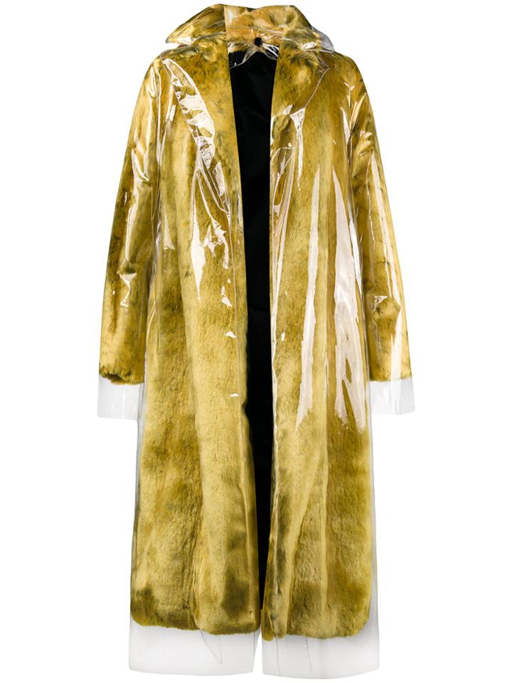 Calvin Klein 205w39nyc Faux Fur Coat With Detachable Transparent