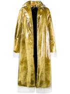 Calvin Klein 205w39nyc Faux Fur Coat With Detachable Transparent