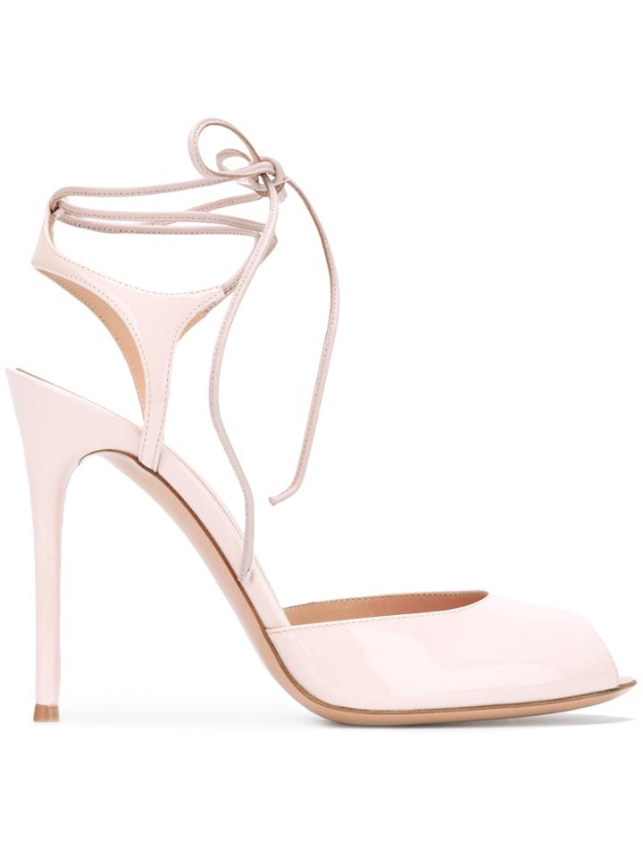 Gianvito Rossi Lace Up Sandals - Pink & Purple