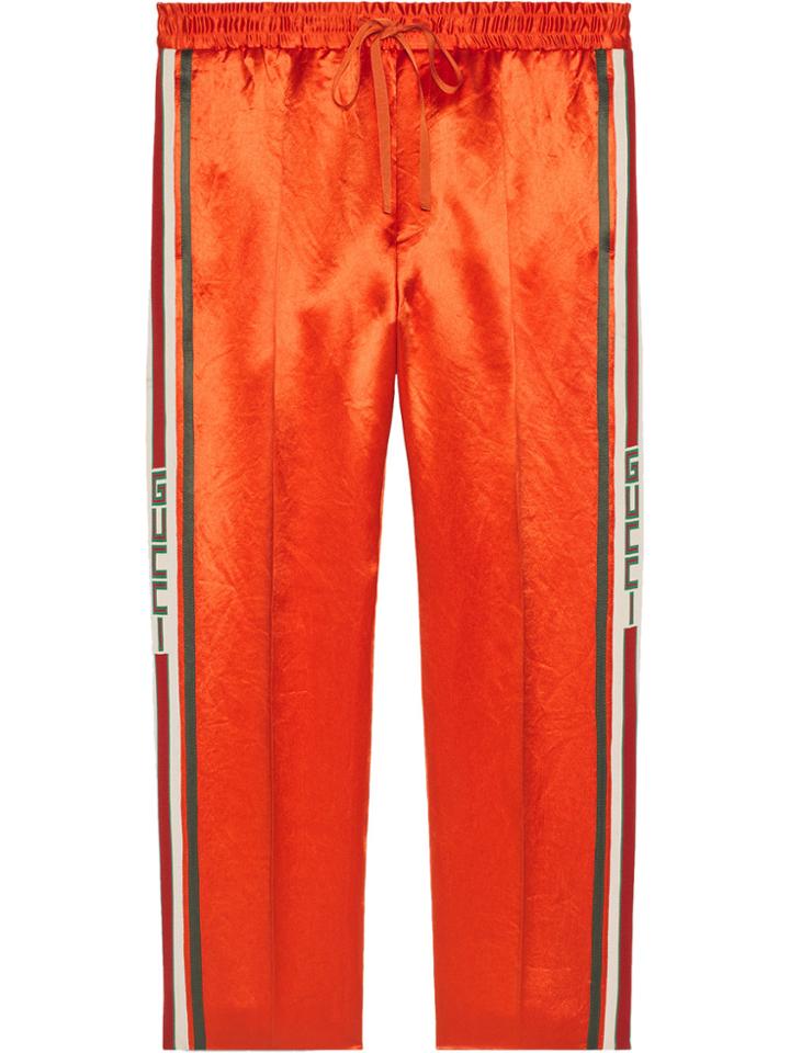 Gucci Acetate Jogging Pant With Stripe - Yellow & Orange