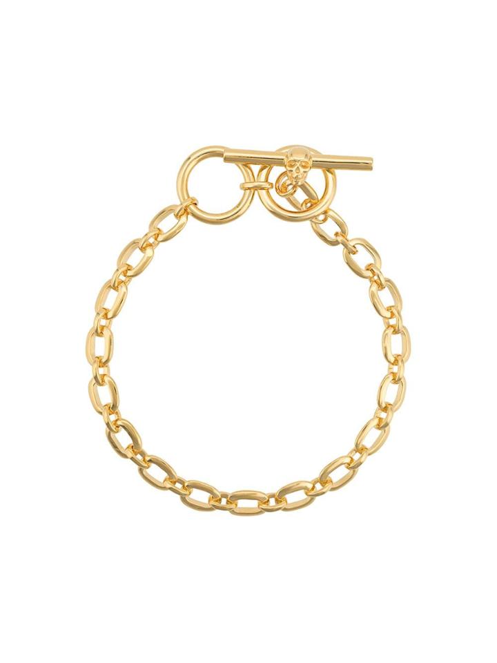 Northskull Atticus Skull Bar Bracelet - Gold