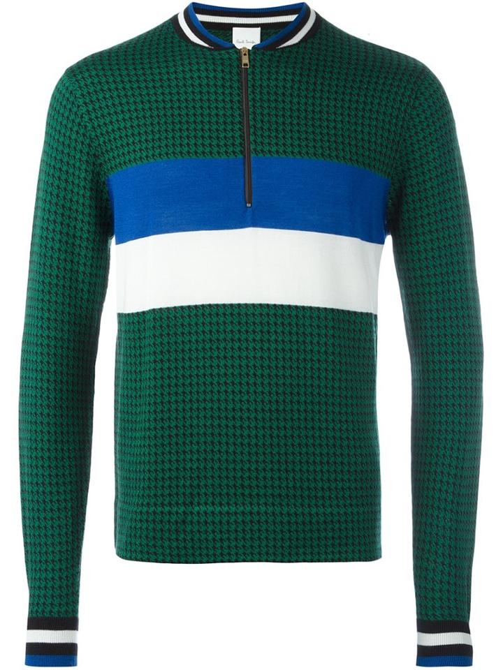 Paul Smith Puppytooth Zip Neck Sweater