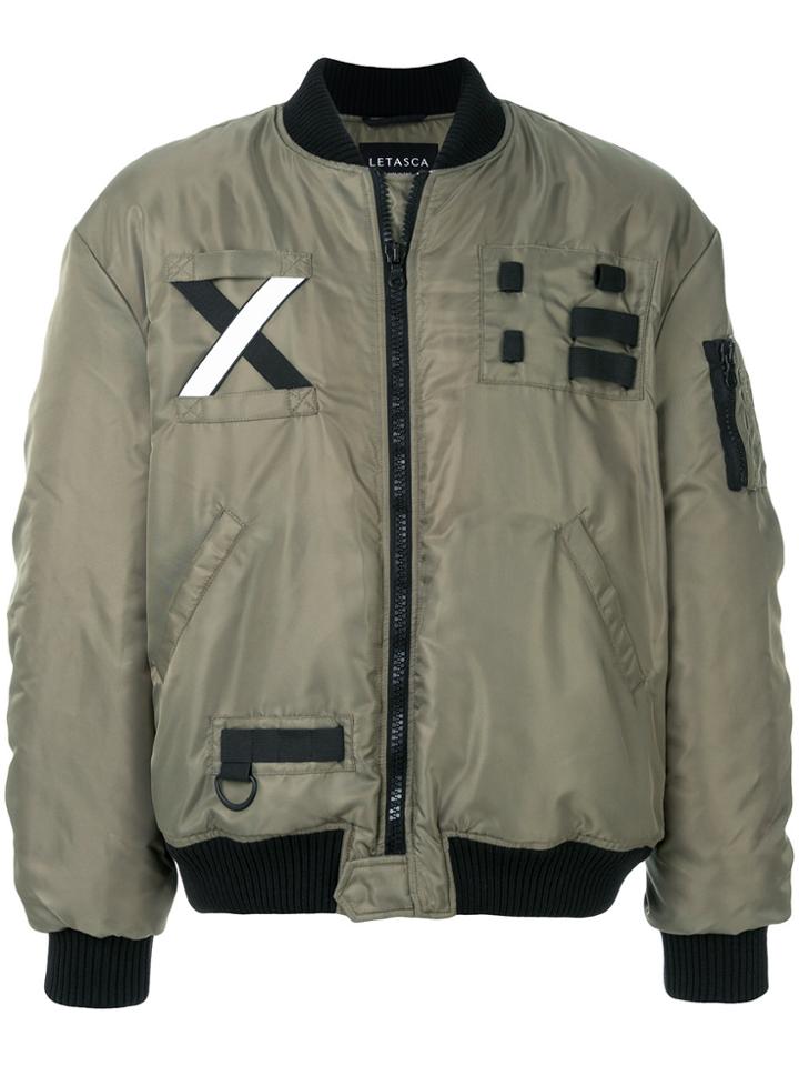 Letasca Cross Detail Bomber Jacket - Green