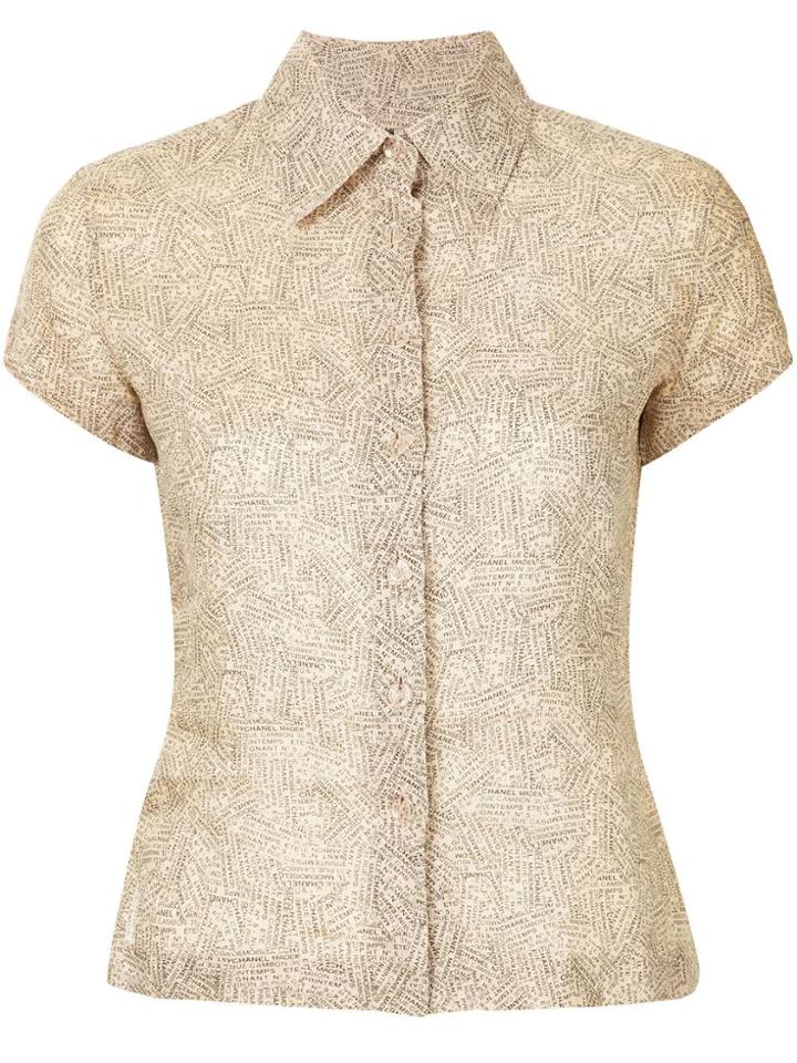 Chanel Vintage Chanel Cc Logos Button Short Sleeve Shirts - Neutrals