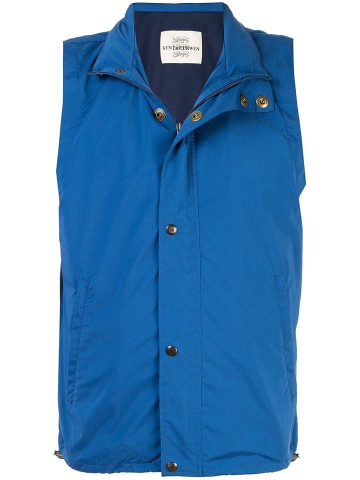 Kent & Curwen Concealed Hood Gilet - Blue