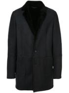 Desa Collection Buttoned Shearling Coat - Blue