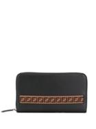 Fendi Logo Stripe Detail Wallet - Black