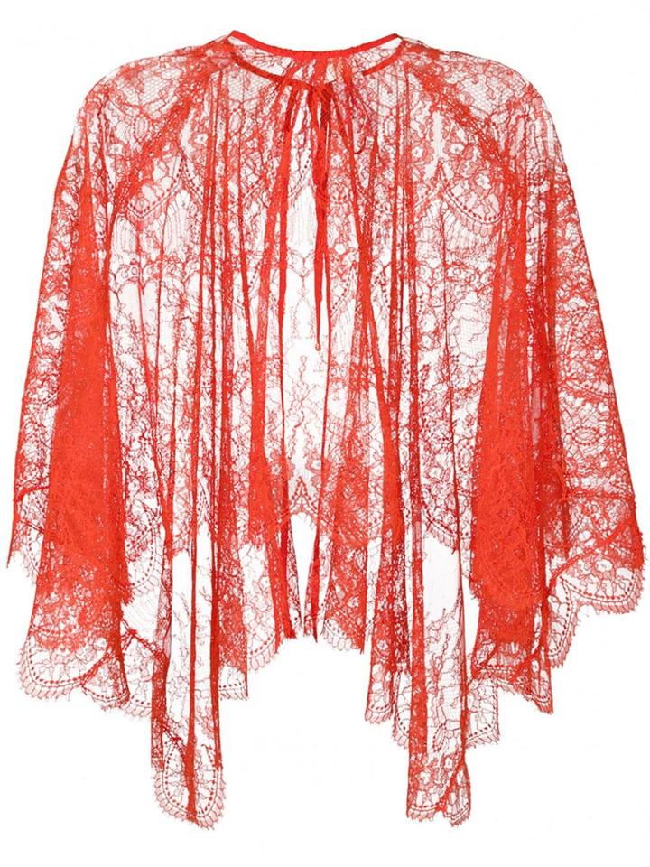 Maria Lucia Hohan Lace Cape Scarf - Red