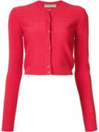 Cropped Cardigan, Women's, Size: Medium, Red, Nylon/viscose, Carolina Herrera