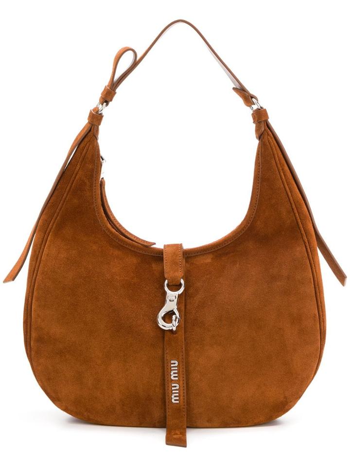 Miu Miu Suede Shoulder Bag - Brown