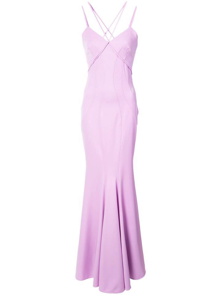 Zac Zac Posen Regina Fitted Gown - Pink & Purple