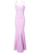 Zac Zac Posen Regina Fitted Gown - Pink & Purple