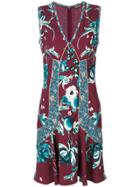 Roberto Cavalli Floral Embroidered Dress - Brown