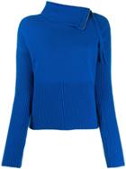 Odeeh Folded Neck Jumper - Blue