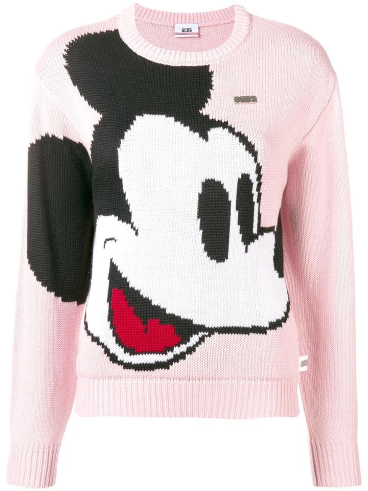 Gcds Mickey Mouse Knit Sweater - Pink & Purple
