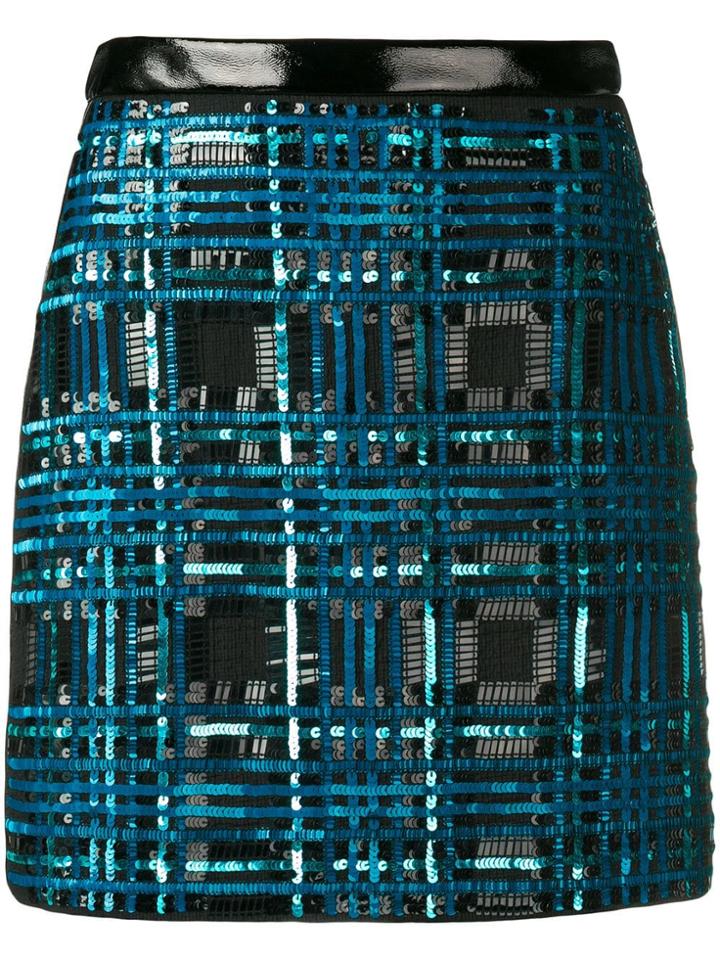 Elisabetta Franchi Sequin Party Skirt - Black