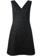Agnona V-neck A-line Dress, Women's, Size: 42, Black, Silk/cotton/polyamide/mohair