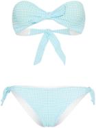Paper London Gingham Bandeau Bikini - Blue