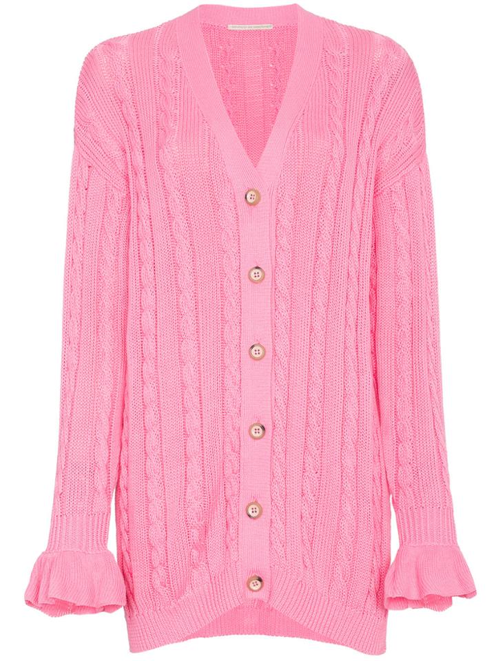 Marco De Vincenzo Cotton Knit Cardigan - Pink & Purple