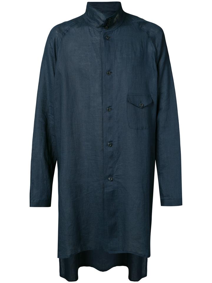 Yohji Yamamoto Long Shirt Jacket - Blue