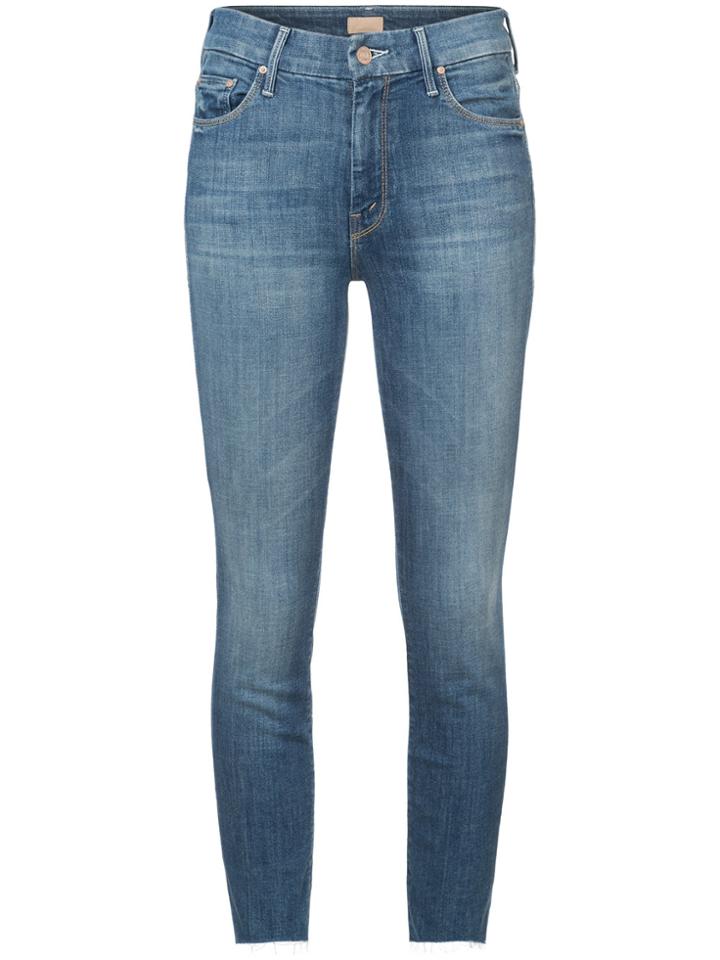 Mother Frayed Skinny Jeans - Blue