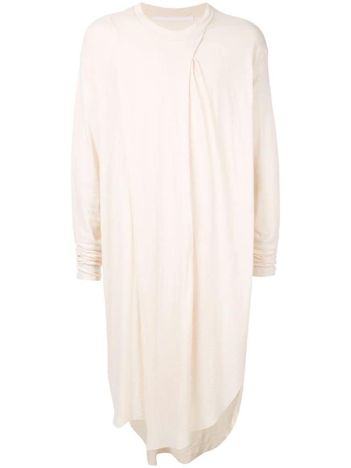 Julius Long-sleeved Draping T-shirt - White