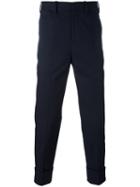 Neil Barrett Cropped Trousers, Men's, Size: 48, Blue, Cotton/spandex/elastane