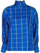 Tela Checked Print Blouse - Blue