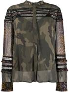 Twin-set Sheer Printed Blouse - Green