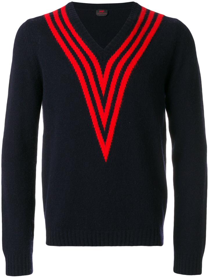 Mp Massimo Piombo V Panel Jumper - Blue