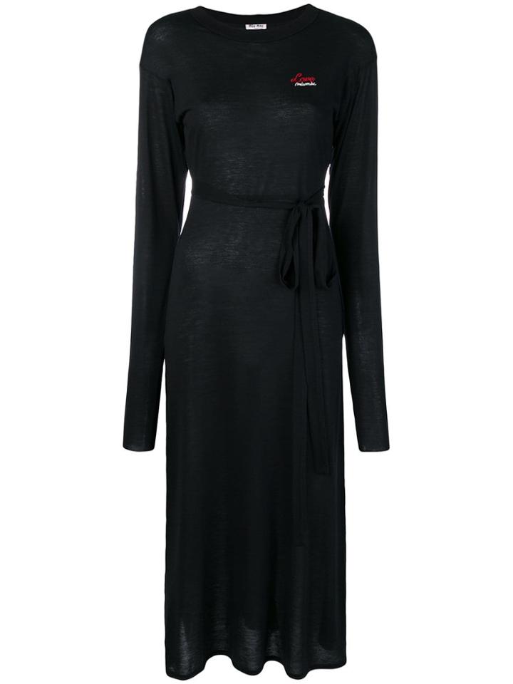 Miu Miu Love Logo Patch Dress - Black