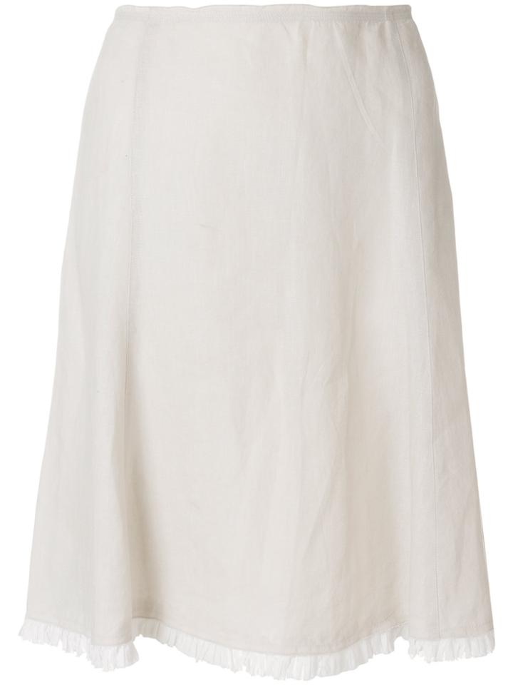 Prada Vintage Pleated Hem A-line Skirt - Nude & Neutrals