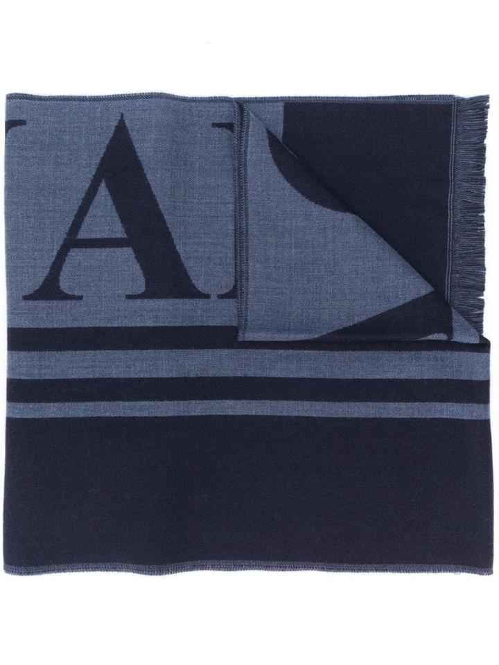 Canada Goose Printed Logo Scarf - Blue