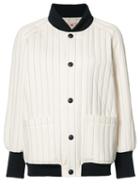 Marni Quilted Bomber Jacket, Women's, Size: 38, White, Cotton/polyester/spandex/elastane