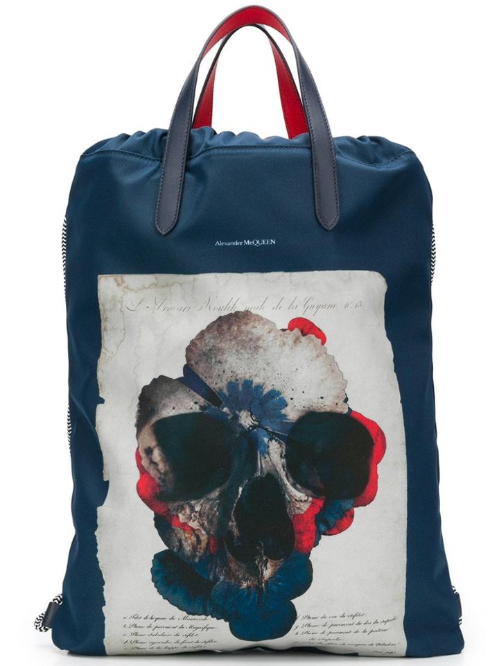 Alexander Mcqueen Skull-print Backpack - Blue