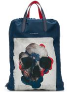 Alexander Mcqueen Skull-print Backpack - Blue