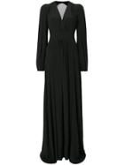 No21 Long V-neck Dress - Black