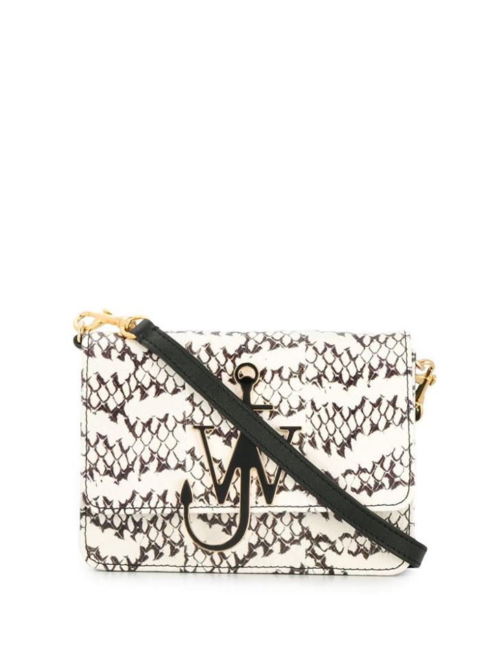 Jw Anderson Snake Effect Cross Body Bag - White