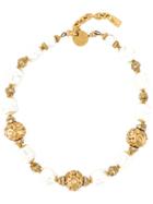 Yves Saint Laurent Vintage Faux Pearl Chain Necklace - Metallic